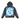 Godspeed Aura Farm black wash hoodie with a glowing blue gothic 'G' over matrix code on the back, and blue flame graphics on sleeves.