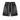 Vale Forever Siren Jorts, faded black denim with sparkling rhinestone starbursts on outer thighs and white drawstrings.