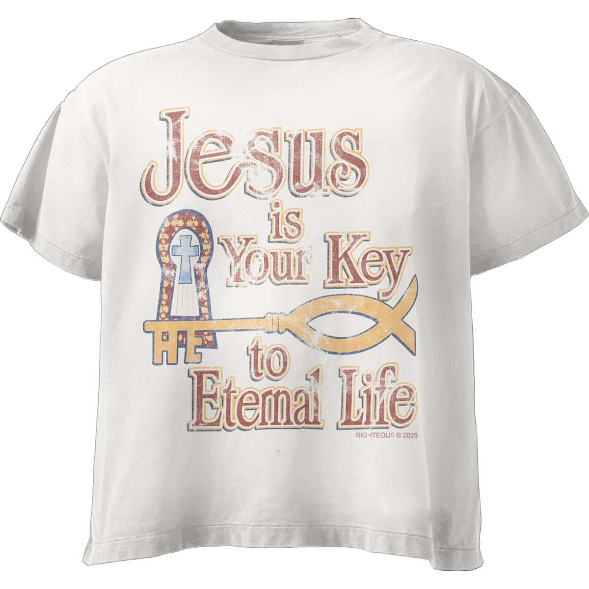 We Are Righteous - Jesus Is Your Key Tee - Cream