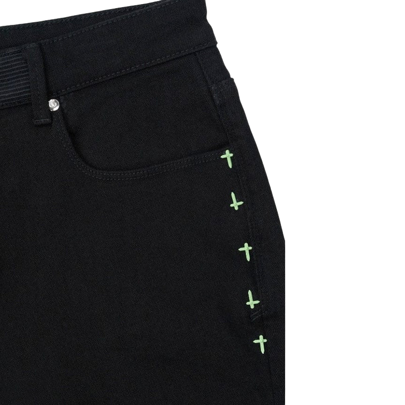 RTA - Clayton Skinny Jean Pintuck Cross - Black