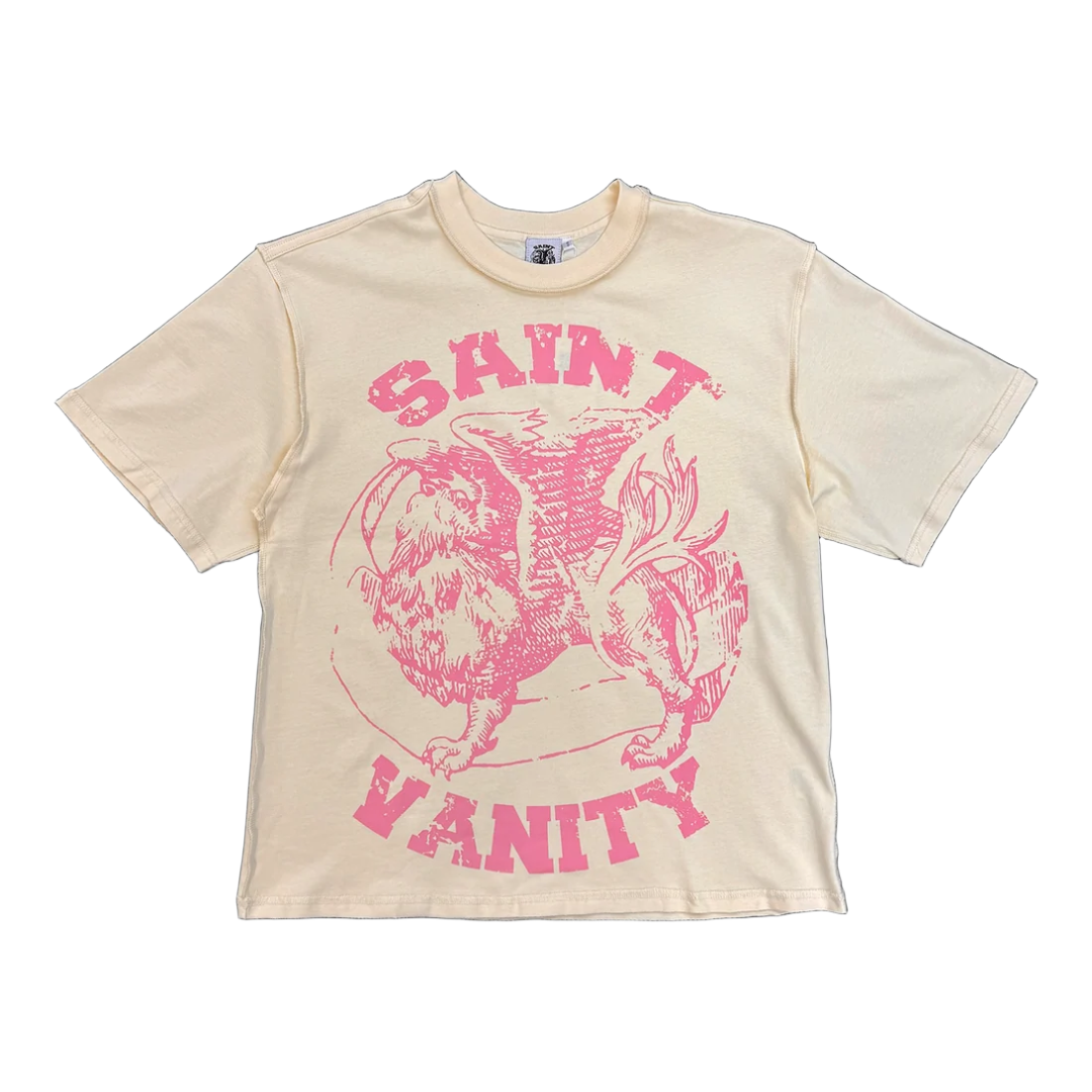 Saint Vanity - Griffin Tee - Cream/Pink