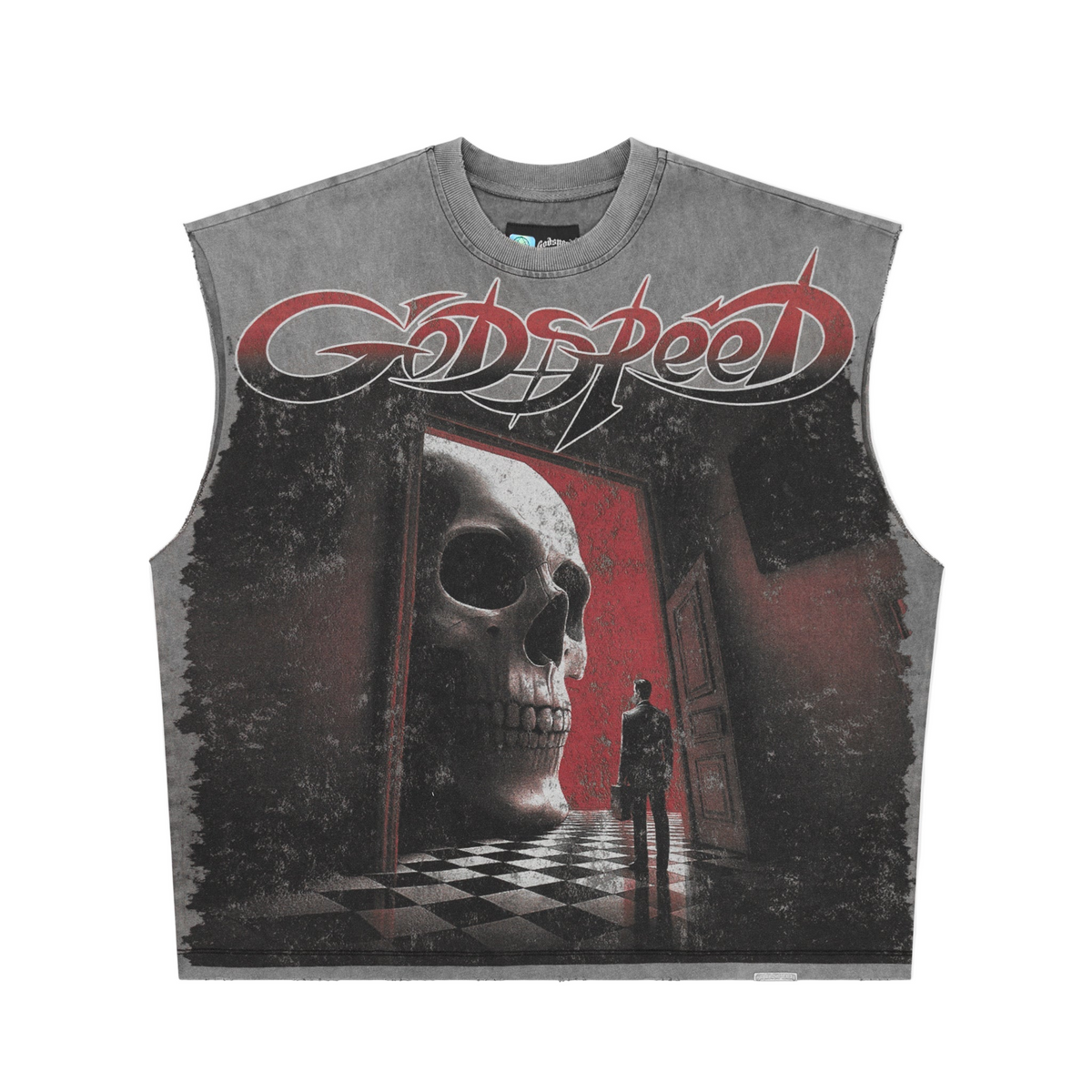 GODSPEED - Fate’s Doorstep Sleeveless Tee - Grey Wash