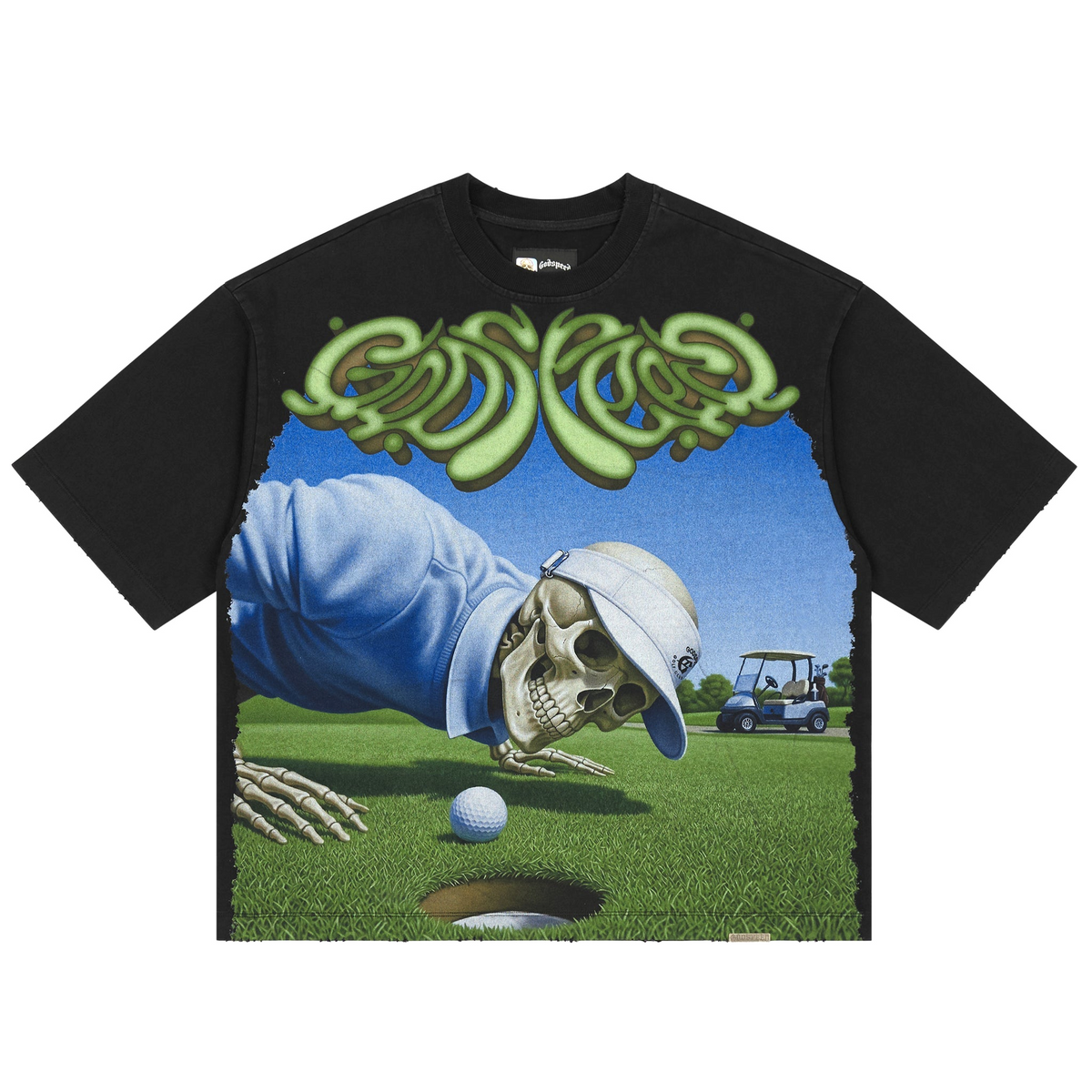 GODSPEED - Green Reaper Tee - Black Wash