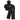 Black Saint Vanity cargo nylon set: hooded jacket with logo patch on chest & cargo pants with patch on left thigh.