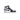 Air Jordan 1 High OG sneaker with black toe/midpanel, white side/midsole, grey heel, black Swoosh, Wings logo.