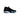 Air Jordan 14 Retro sneaker with black upper, University Blue midsole & accents. Jumpman logo visible. Silver midfoot detail.