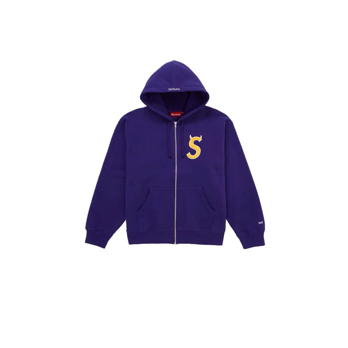 Supreme Devil S Logo Zip-Up Hooded Sweatshirt (SS26) - Purple
