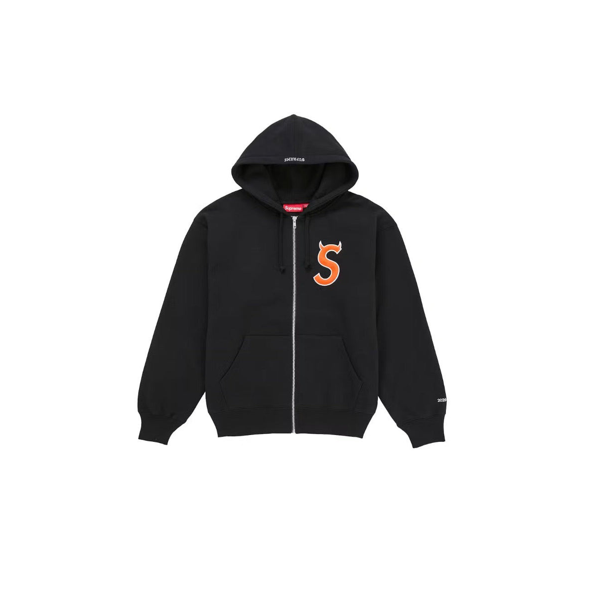 Supreme Devil S Logo Zip-Up Hooded Sweatshirt (SS26) - Black