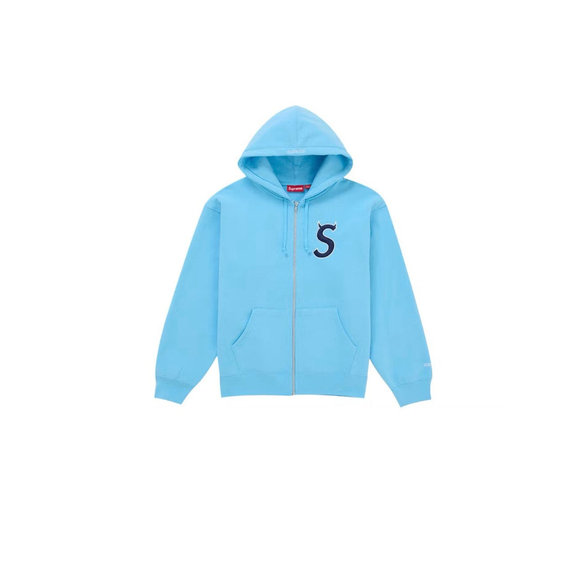 Supreme Devil S Logo Zip-Up Hooded Sweatshirt (SS26) - Light Blue