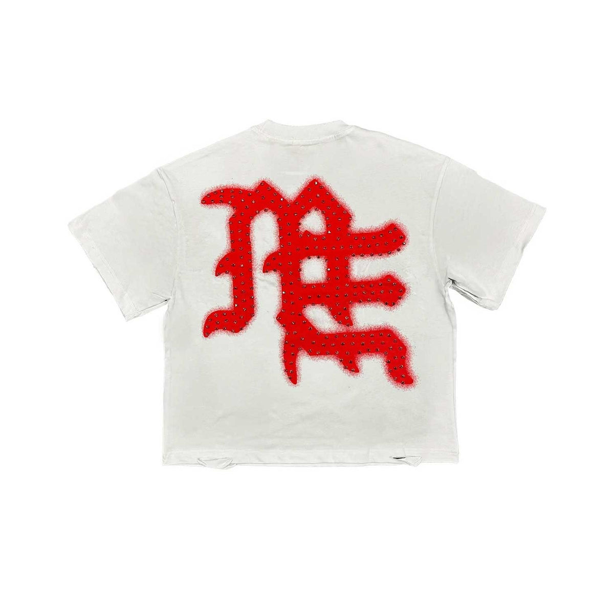 MIXED EMOTION - Rhinestone Tee End - White/Red