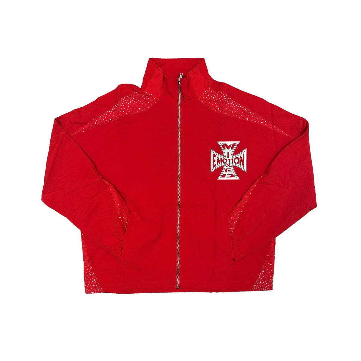 MIXED EMOTION - Classic Nylon Zip-Up - Red