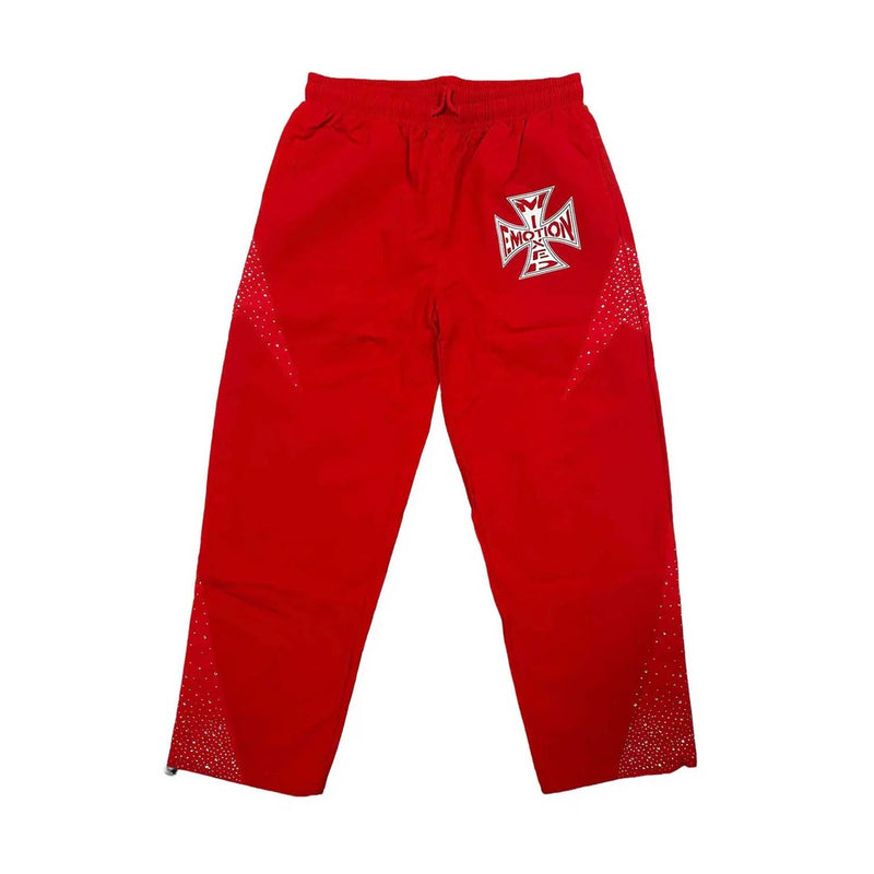 MIXED EMOTION - Classic Nylon Pants - Red