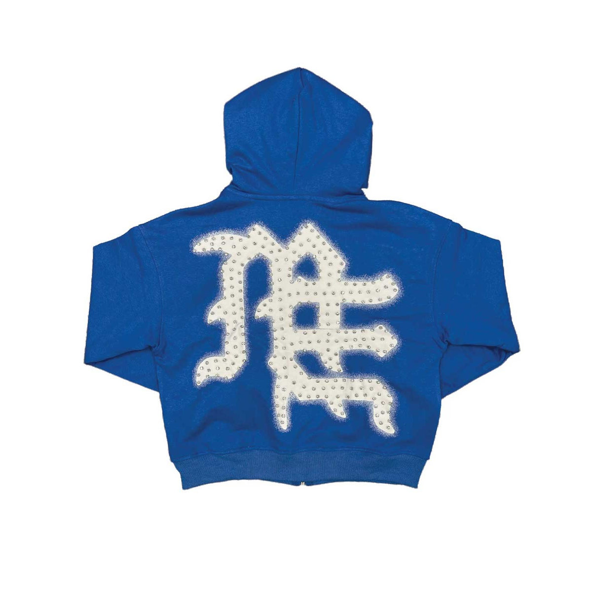 MIXED EMOTION - Rhinestone Zip-Up - End - Blue