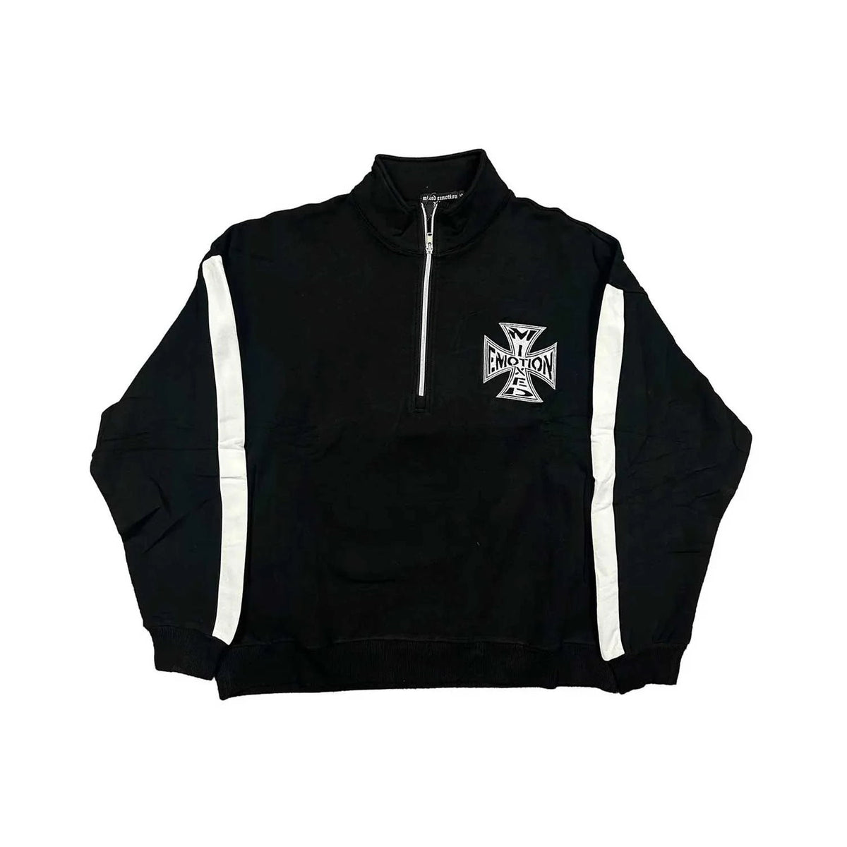 MIXED EMOTION - Quarter Zip-Up - Black