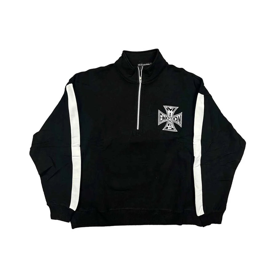 MIXED EMOTION - Quarter Zip-Up - Black