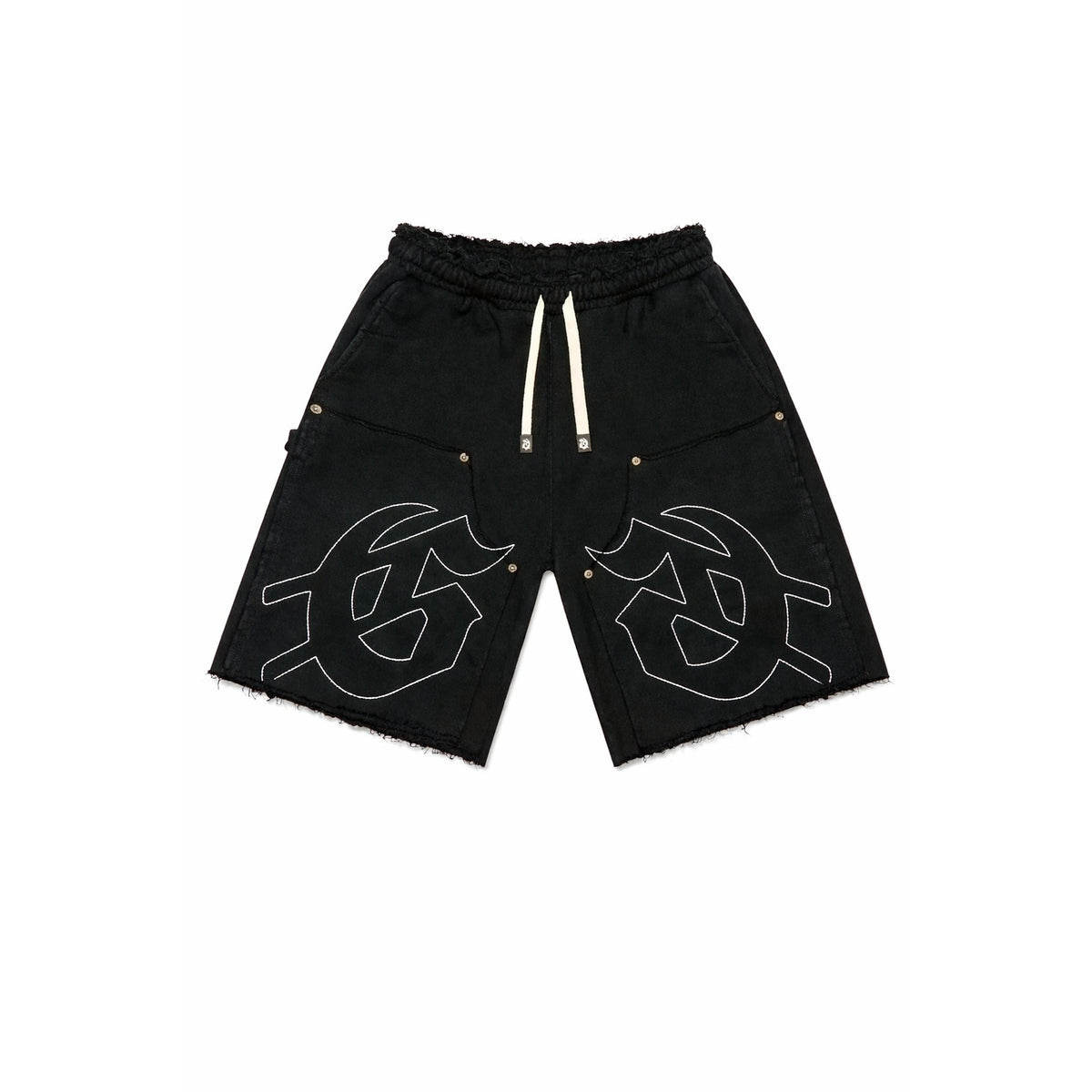 GODSPEED - Carpenter Distressed Shorts - Black
