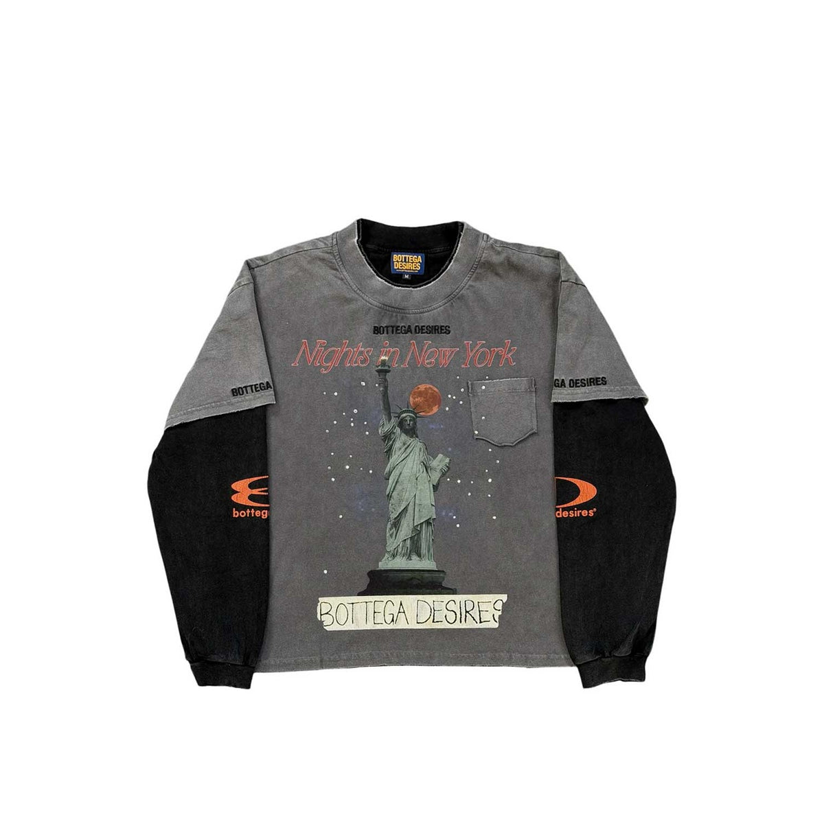 Bottega Desires - Nights In NY L/S Layered Tee - Black