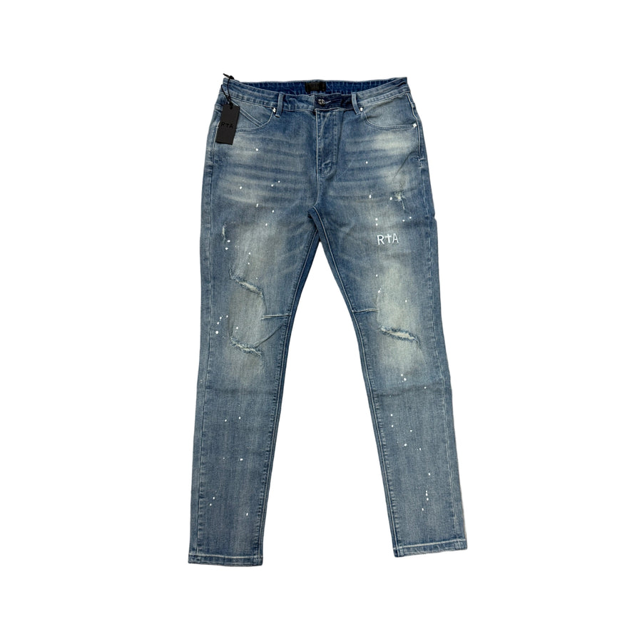 RTA - Bryant Skinny Paint Splatter Jean - Faded Blue